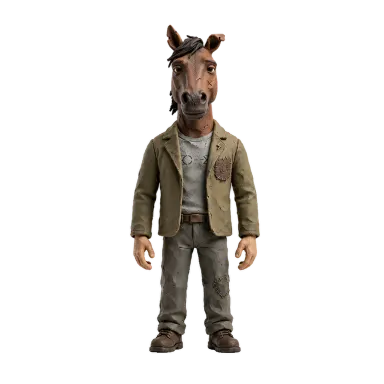 Owen, a horse in an olive jacket (claymation style)