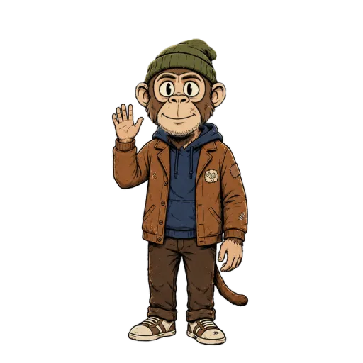 Milo waving, with the pose set on a word of the script